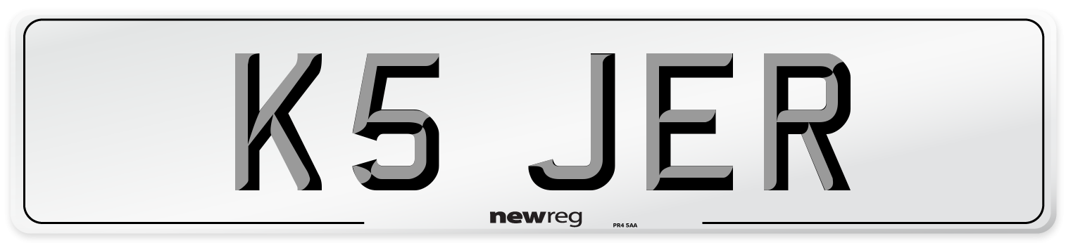 K5 JER Number Plate from New Reg